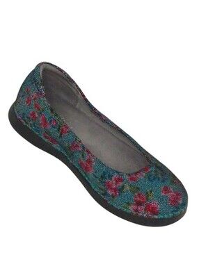 Alegria‎ Turquoise Blue Petal Floral Comfort Ballet Flats- Size 7